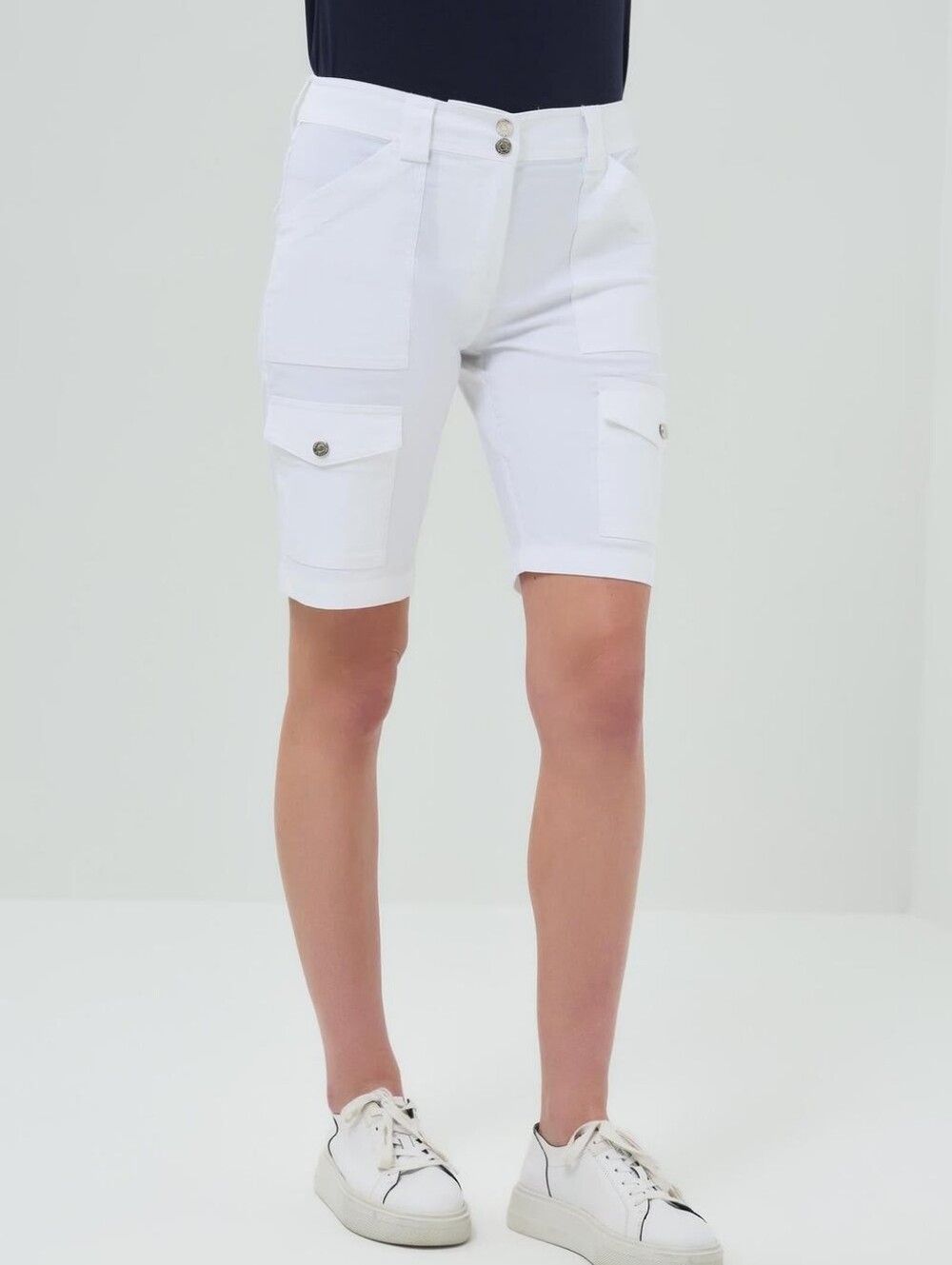 Anatomie Apiedi  White Cargo Bermuda Shorts Size Large